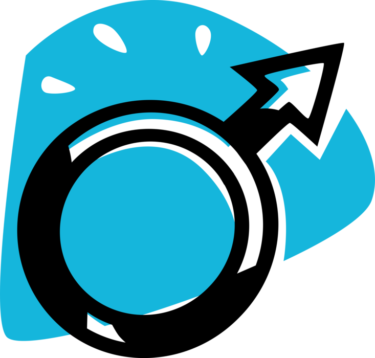 Vector Illustration Of Male Sex Gender Mars Symbol - Circle (733x700)