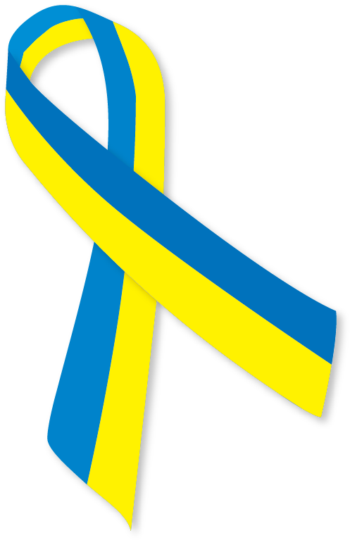 Blue And Yellow Ribbon Ua - Желто Синяя Лента (501x778)