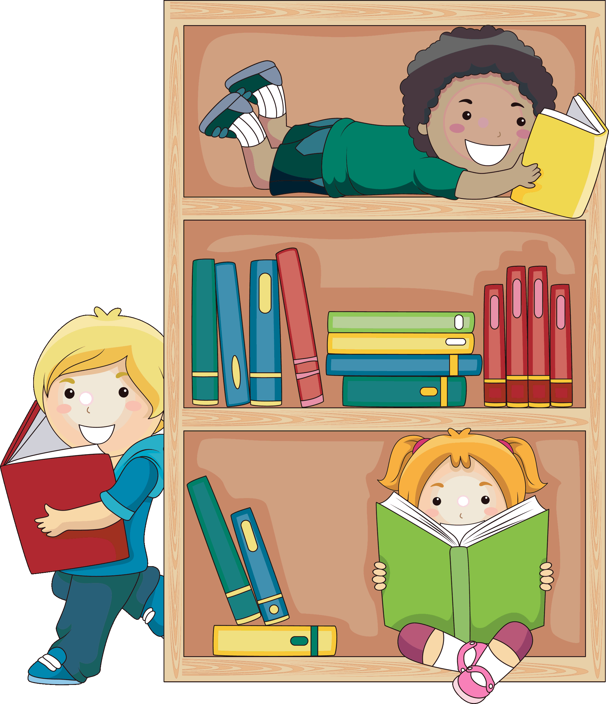 Book Buddies - Biblioteca Con Libros Dibujo (2074x2400)