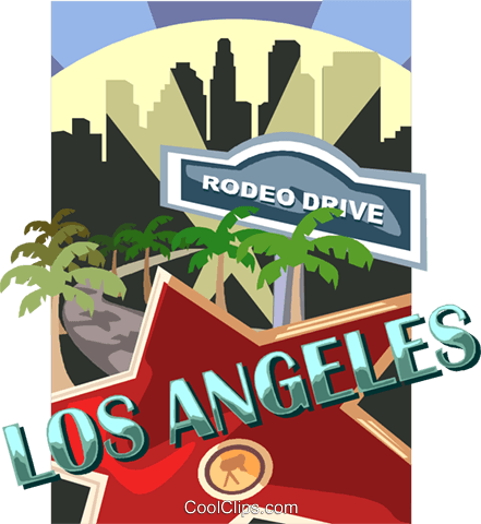 Los Angeles And Rodeo Drive Royalty Free Vector Clip - Rodeo Drive La Mousepad (441x480)