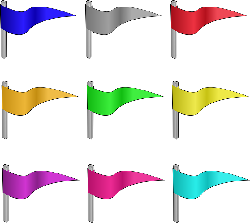 Collection Of Festival Cliparts - Colored Flags (808x720)