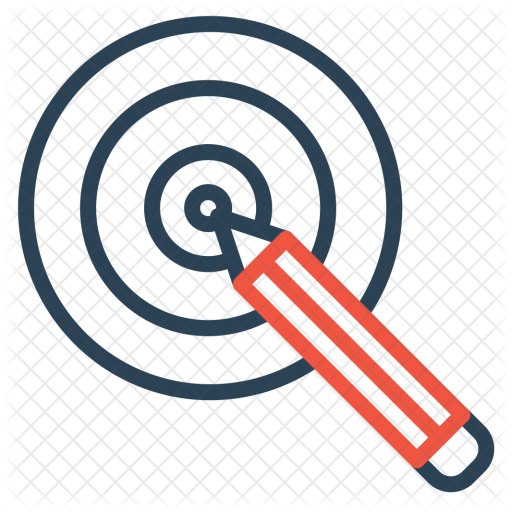 Pencil, Dart, Board, Idea, Goal, Target, Bullseye Icon - Bullseye (512x512)