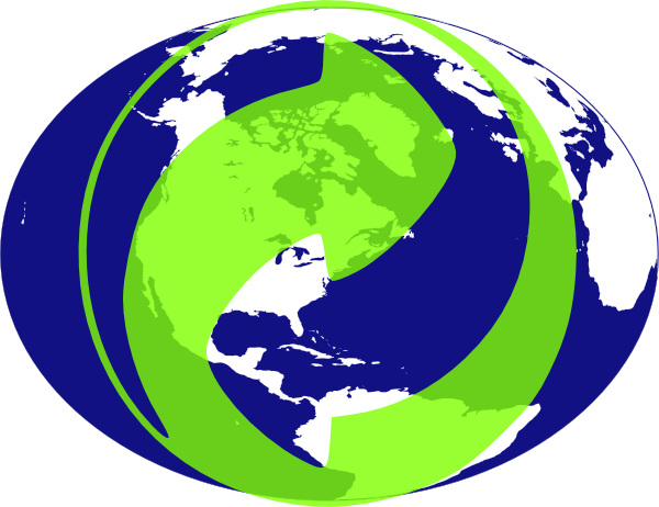 Recycle Earth Clip Art At Clker - Drymaps Drymap Of The World Black Map Americas Globe (600x462)