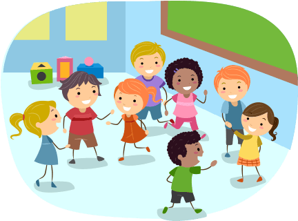 Cartoon Children Playing - Kids In Classroom Clipart (569x319)
