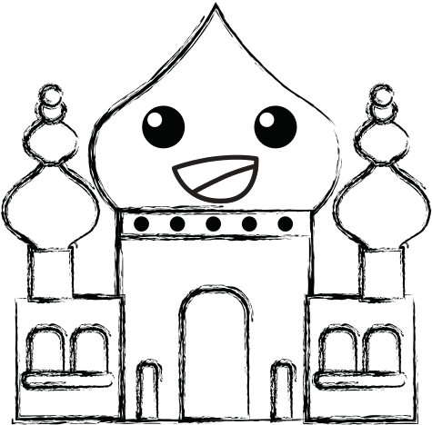 Figure Happy Taj Mahal Kawaii Cartoon - Cartoon (550x550)