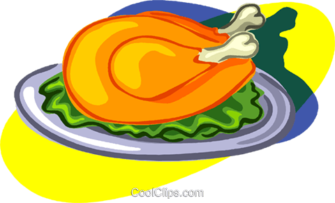 Cooked Chicken Royalty Free Vector Clip Art Illustration - Chicken As Food (480x291)