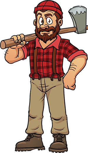 Paul Bunyan Clipart - Cartoon Lumberjack (300x520)