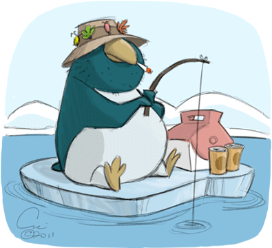 Ice-fishing - Penguin (700x380)