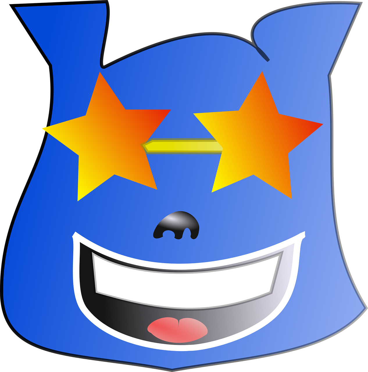 Star Cartoon Funny Face Png Image - Clip Art (2400x2400)