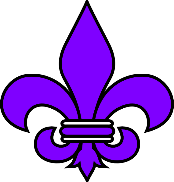 Purple Fleur De Lis Clip Art At Clker - St Joan Of Arc School Logo (570x598)