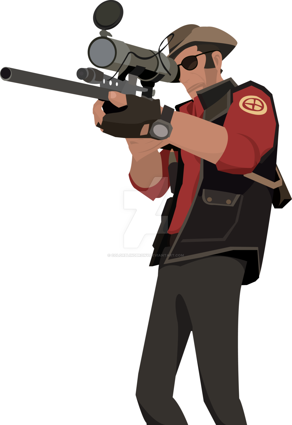 Red Sniper Vector By Colorblindbrony On Deviantart - Тф2 Снайпер (1024x1489)