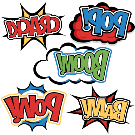 Super Hero Words Clip Art - Clip Art (432x432)