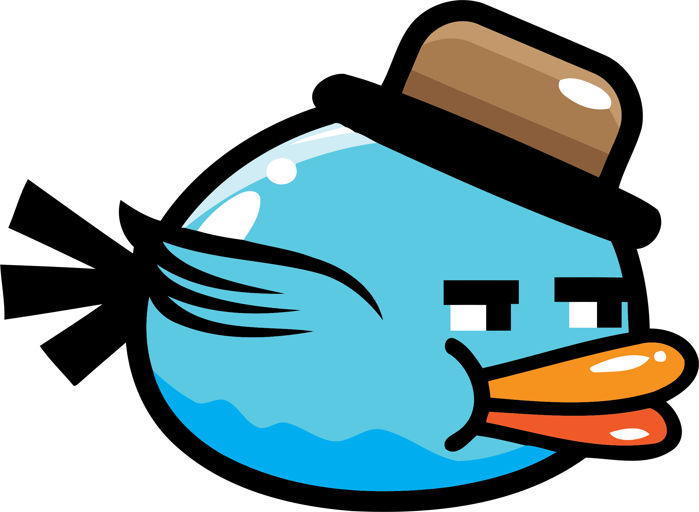 Flying Bird 1 - Flappy Bird Sprite Png (2365x1734)