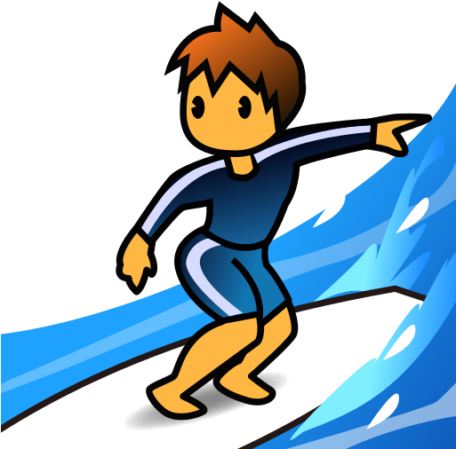 Hand Emoji Clipart Surfer - Surfer Emojis (512x512)