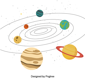 Solar System Cartoon Planets With Stars, Solar, System, - Vector Graphics (360x360)