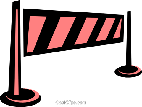 Road Barrier Royalty Free Vector Clip Art Illustration - Road Barrier Transparent Clipart (480x361)