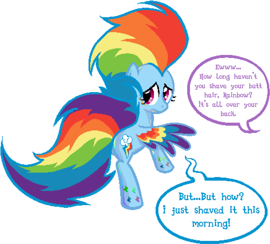 Rainbow Butt Hair Power-en By Ls820720 - Cartoon (894x894)