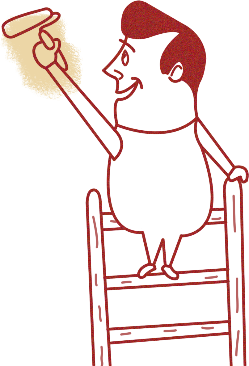 An Illustration Of A Painter In A Vintage Style - Painting (806x1185)