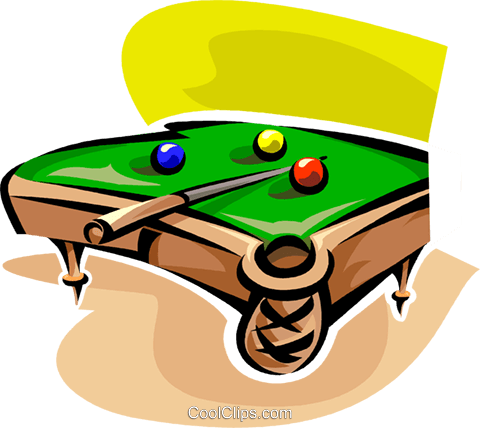 Pool Table Royalty Free Vector Clip Art Illustration - Cue Sports (480x428)