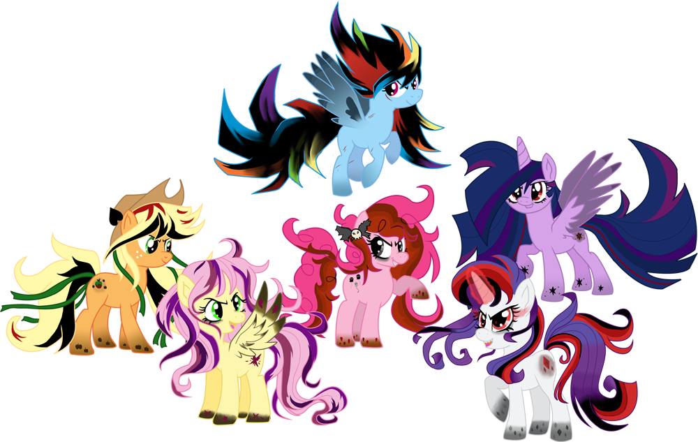 Alicorn, Applejack, Artist - Mlp Evil Mane 6 (1000x633)