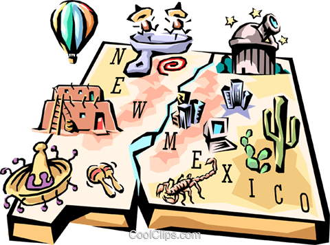 New Mexico Vignette Map Royalty Free Vector Clip Art - New Mexico Map Ornament (oval) (480x356)