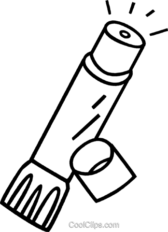 Glue Clipart - Glue Stick Clipart Black And White (348x480)