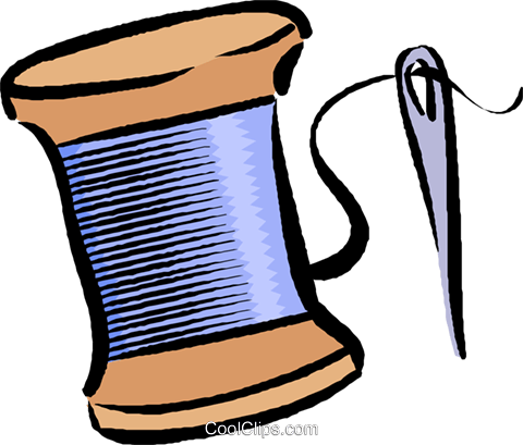 Needle And Thread - Faden Clipart (480x409)