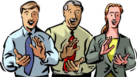 Businessmen And Women Clapping Royalty Free Vector - Clip Art (480x270)