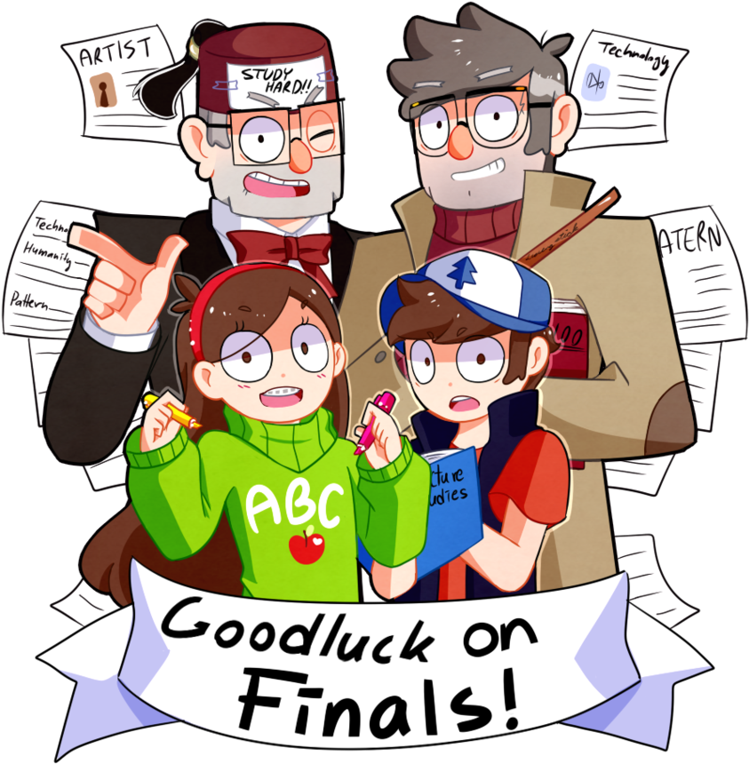 Luck Clipart Hard Test - Good Luck On Finals Cartoon (848x942)