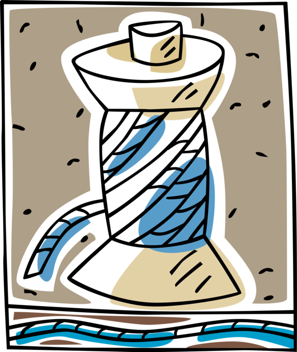 Vector Illustration Of Sewing Thread With Spool - Vector Illustration Of Sewing Thread With Spool (590x700)