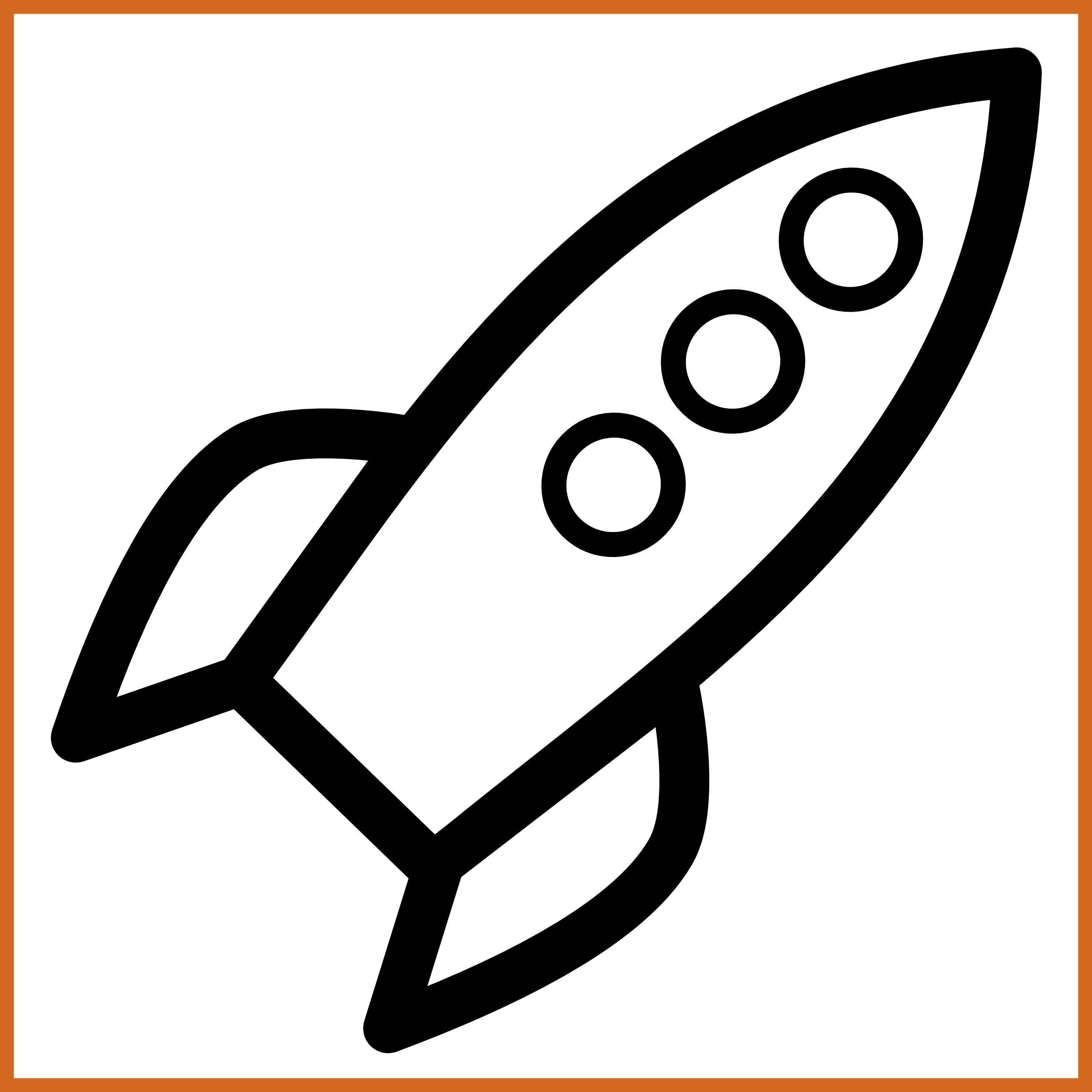 Awesome Rocket Icon Black White Line Art Scalable Vector - Simple Rocket Ship Drawing (2621x2621)