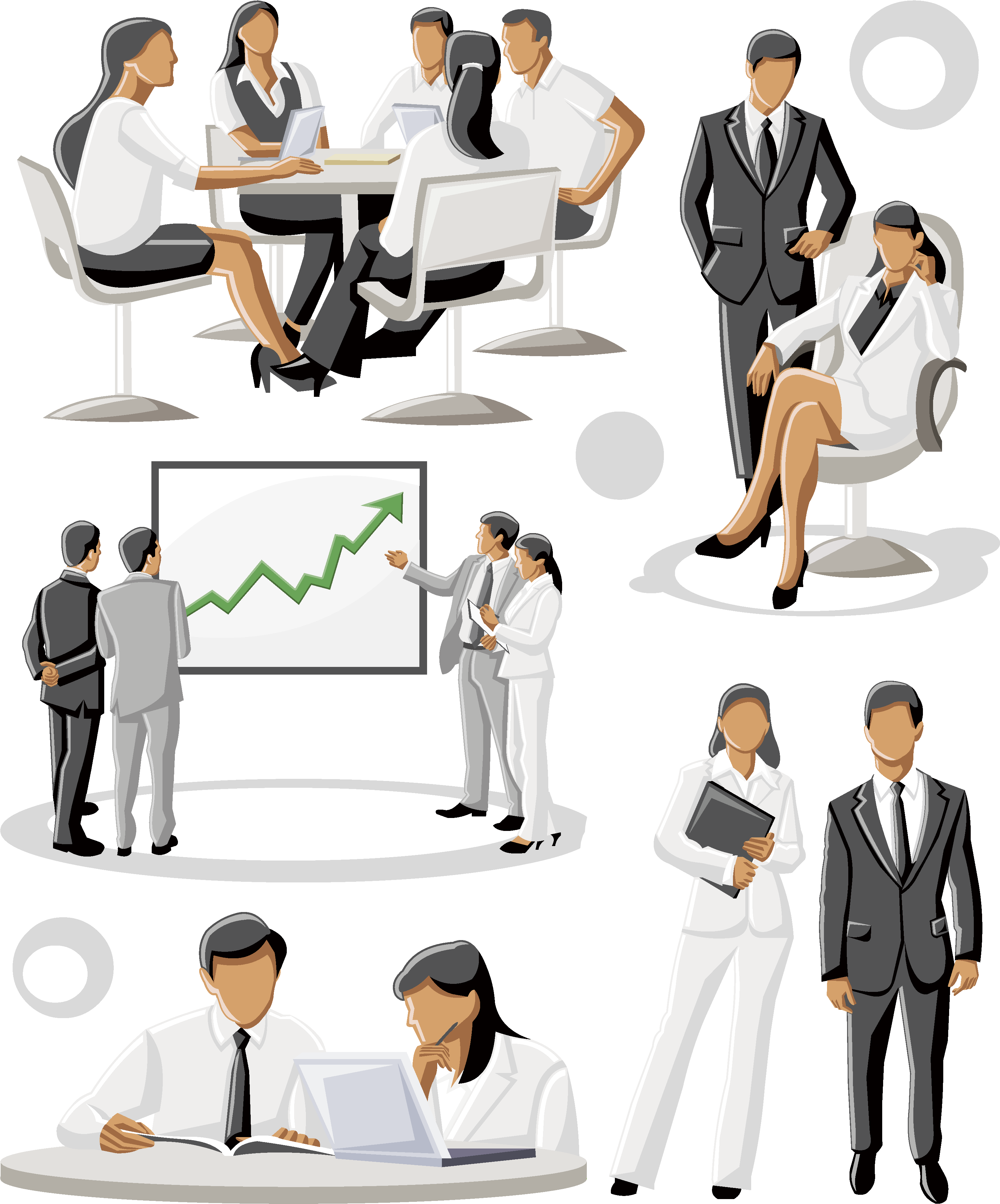 Businessperson Royalty-free Illustration - Cartoon Business People Vectors (3414x4142)