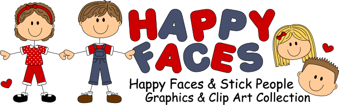 Happy Faces Stick Figure People Pets Graphics And Clip - Stick People Clip Art (686x212)