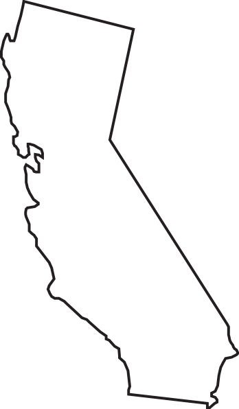 California Outline Clip Art - Easy Drawing Of California (348x596)