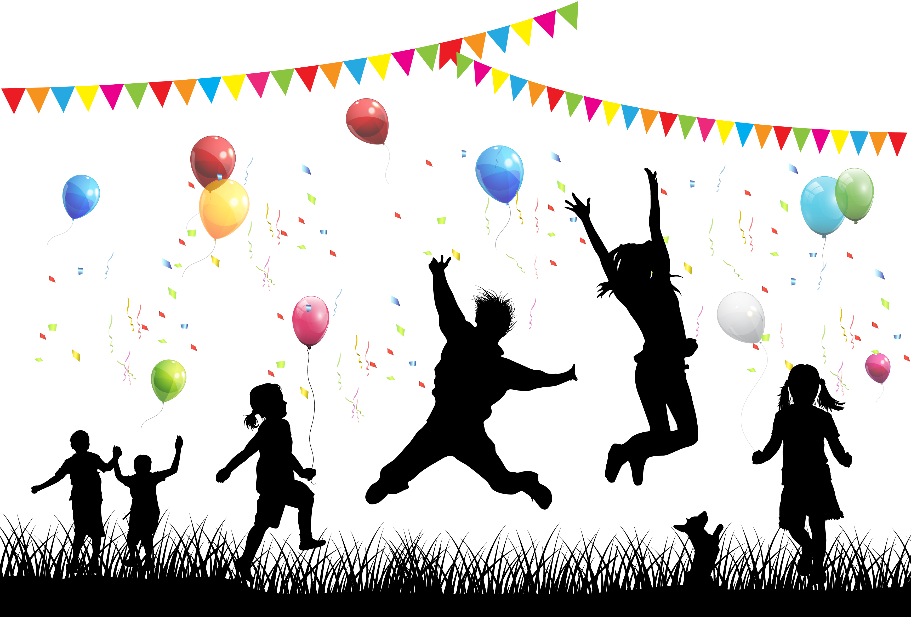 Child Party Bouncing Around The House - Silhouette (3484x2362)