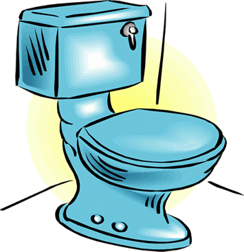 Fancy Clip Art Toilet All Dried Up A Lesson In Water - Blue Toilet Clipart (355x367)