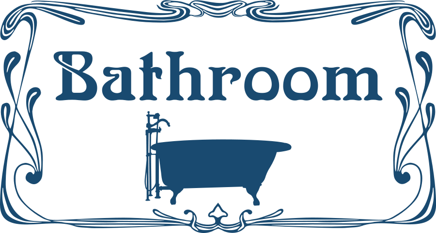 Toilet Clipart Border - Bathroom Sign For Home (900x482)