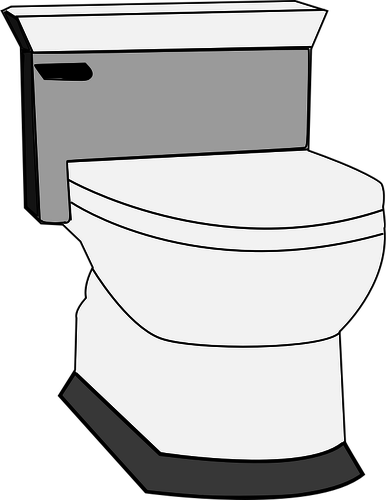 Vector Drawing Of Toilet With Flusher Public Domain - Toilet Clip Art (386x500)