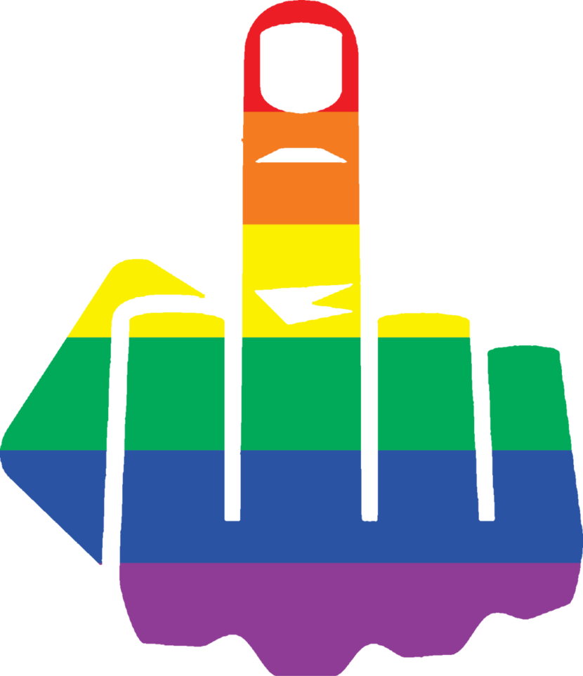 Lgbt Middle Finger By Akhnaton-ii - Gay Pride Middle Finger (830x963)