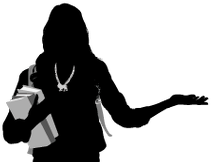 Students - Clipart - Silhouette (434x399)