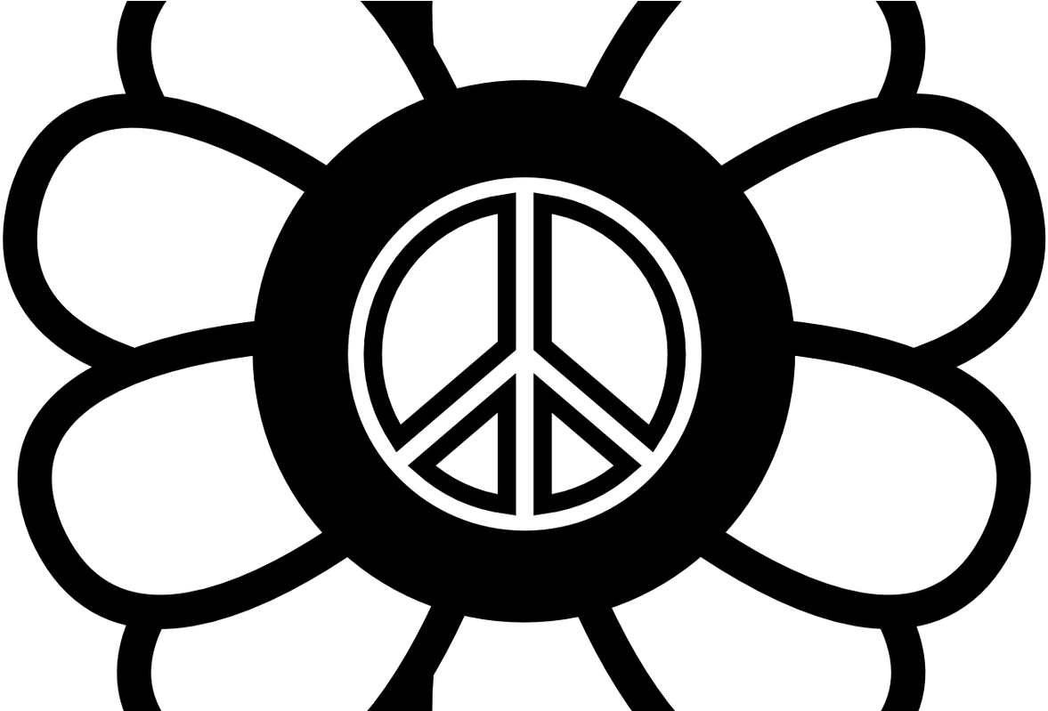 Signs Ray Oak Band 100 Cotton T Shirts Wholesale Print - Flower Peace Sign Png (1231x798)
