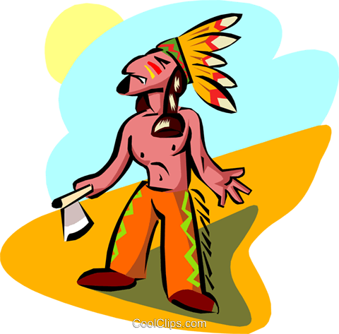 Old World Native Indian Royalty Free Vector Clip Art - Native Americans In The United States (480x473)