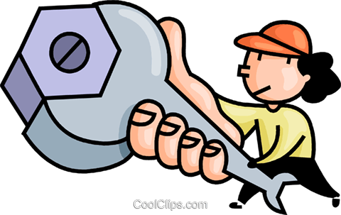 Female Mechanic With A Wrench Royalty Free Vector Clip - Female Mechanic With A Wrench Royalty Free Vector Clip (480x303)