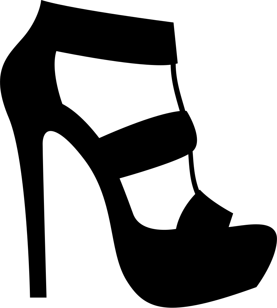 Strap Platform Heels Comments - High Heel Vector (882x981)