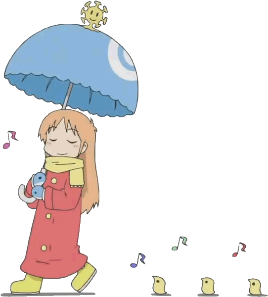 Umbrella - Nichijou Walking Gif (985x662)