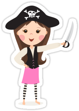 Girl Pirate Cartoon Girl Pirate Cartoon - Pirate Boy Girl Vector (375x360)