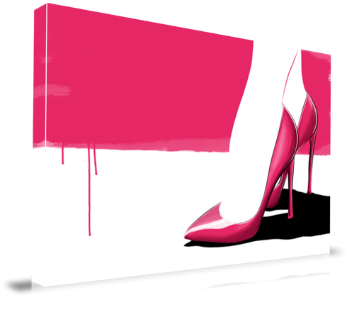 Framed Canvas Art - Pink Stilettos By Maxwell Dickson (500x500)
