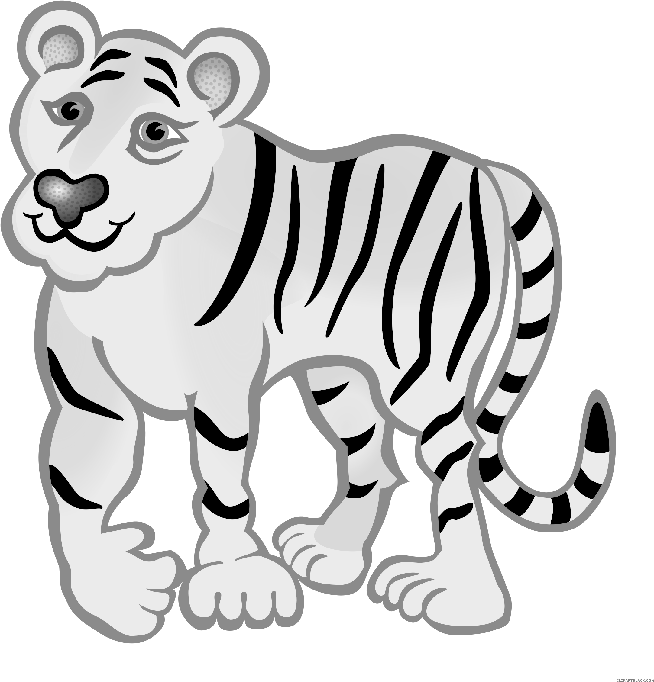 Tiger Animal Free Black White Clipart Images Clipartblack - Tiger (2308x2400)