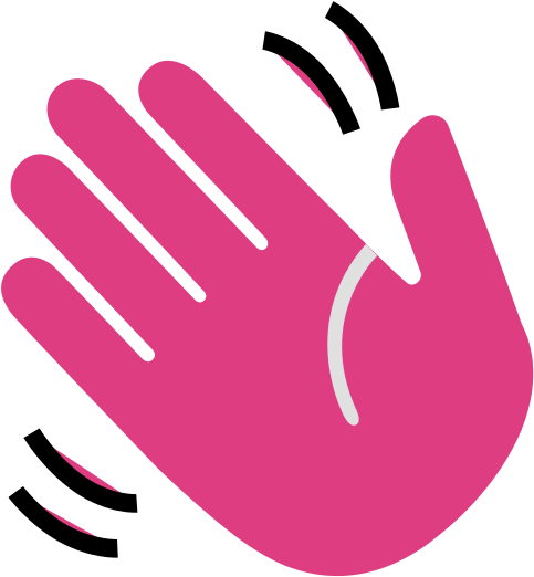 Waving Hand Sign M F - Bye Emoji Png Transparent (533x533)