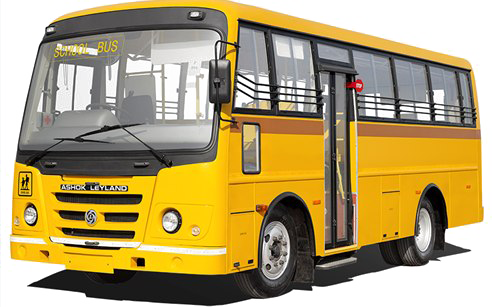 School Bus Png Transparent Image - Ashok Leyland School Bus (492x307)